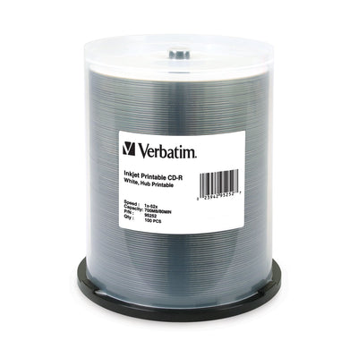 Verbatim 52X Inkjet White Hub Print CDR/100PK