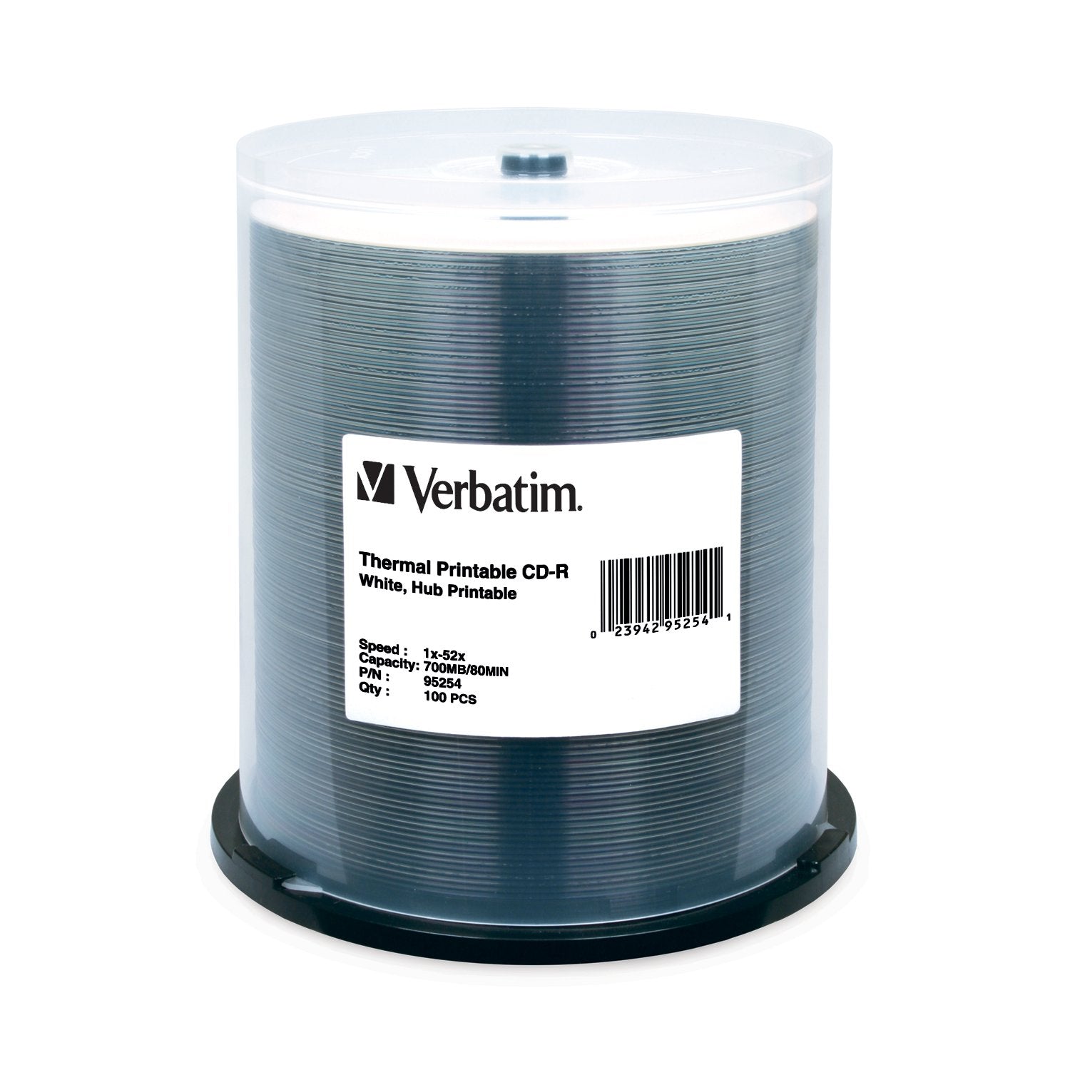 Verbatim 52X Thermal White Hub Printable CDR/100PK