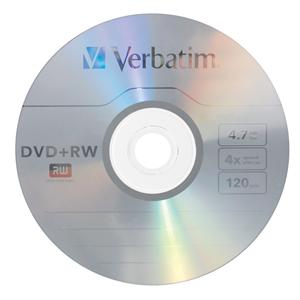 Verbatim 4X Rewritable Branded DVD+R/Jewel - Carton of 10