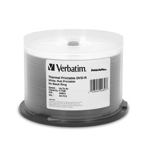 Verbatim 8X Thermal White Hub Printable DVD-R/50PK