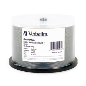 Verbatim 8X Inkjet White DVD-R/50PK