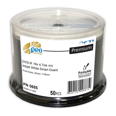 Falcon 16X Inkjet White Water Resistant DVD-R/50PK - Carton of 300 Discs