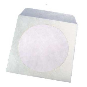 CD Tyvek Sleeve for 1/CD - Window &amp; Flap - White - Carton of 1,000