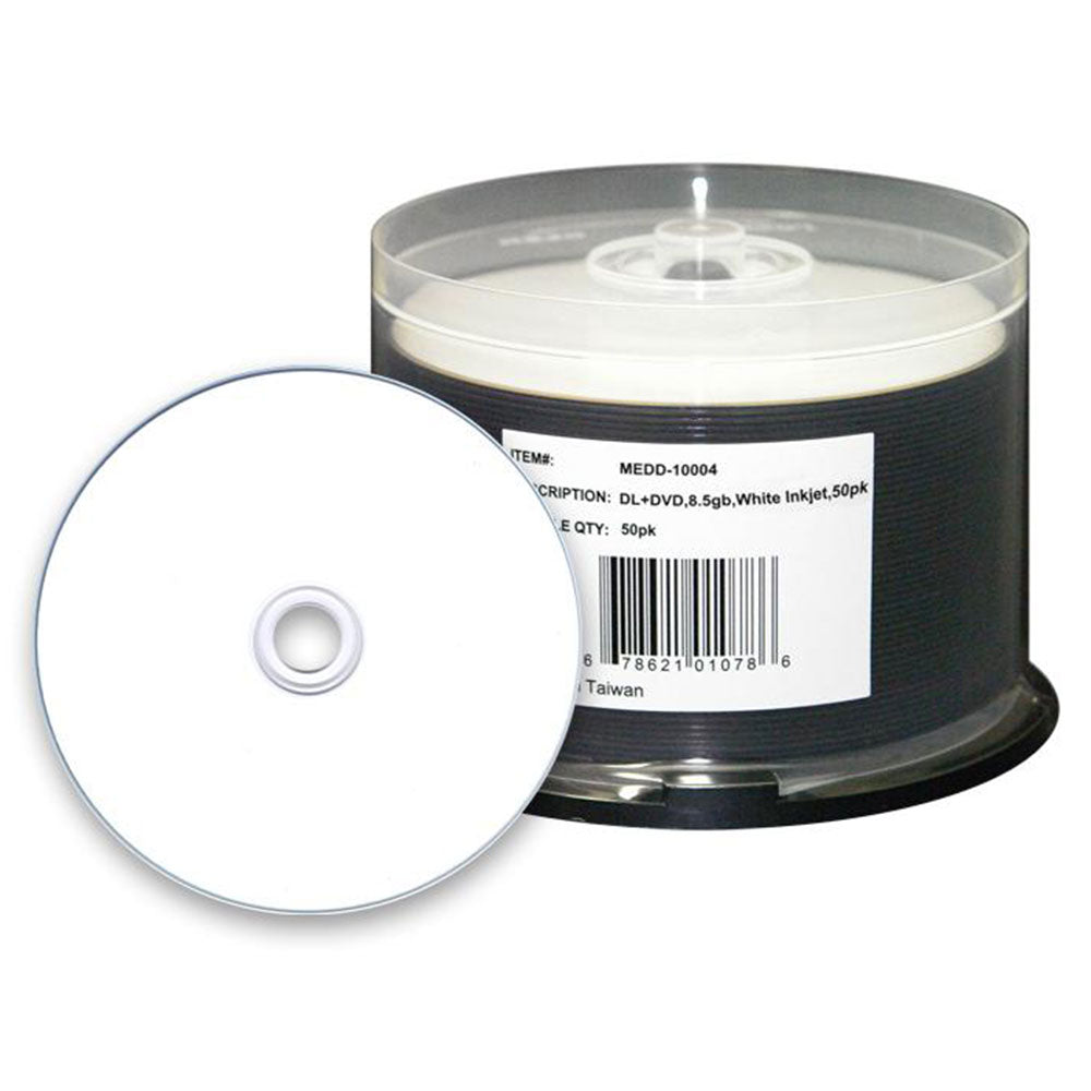 Microboards 8.5GB Dual Layer Inkjet White Hub Printable DVD+R/50PK