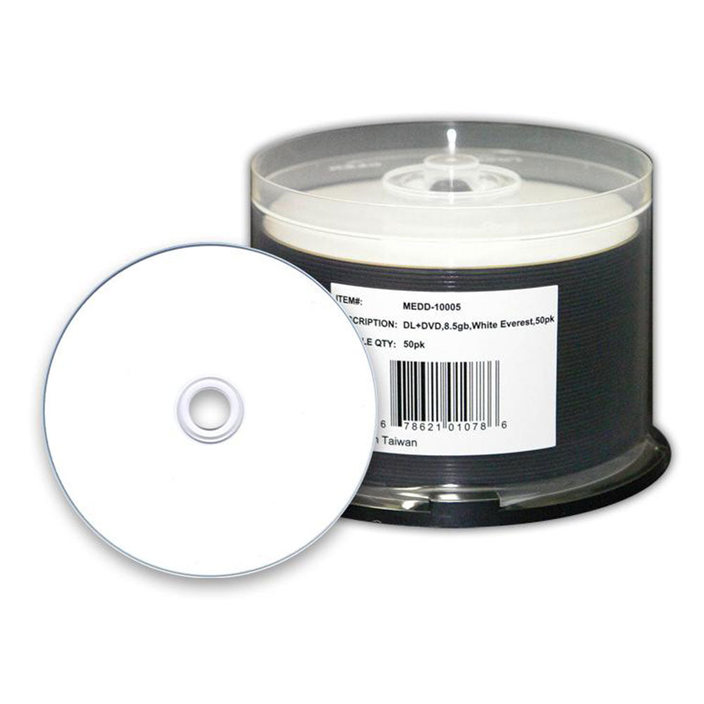 Microboards 8.5GB Dual Layer Thermal White Hub Printable DVD+R/50PK