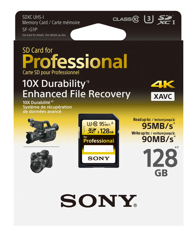 Sony 128GB Class 10 Professional SDXC Card, R95